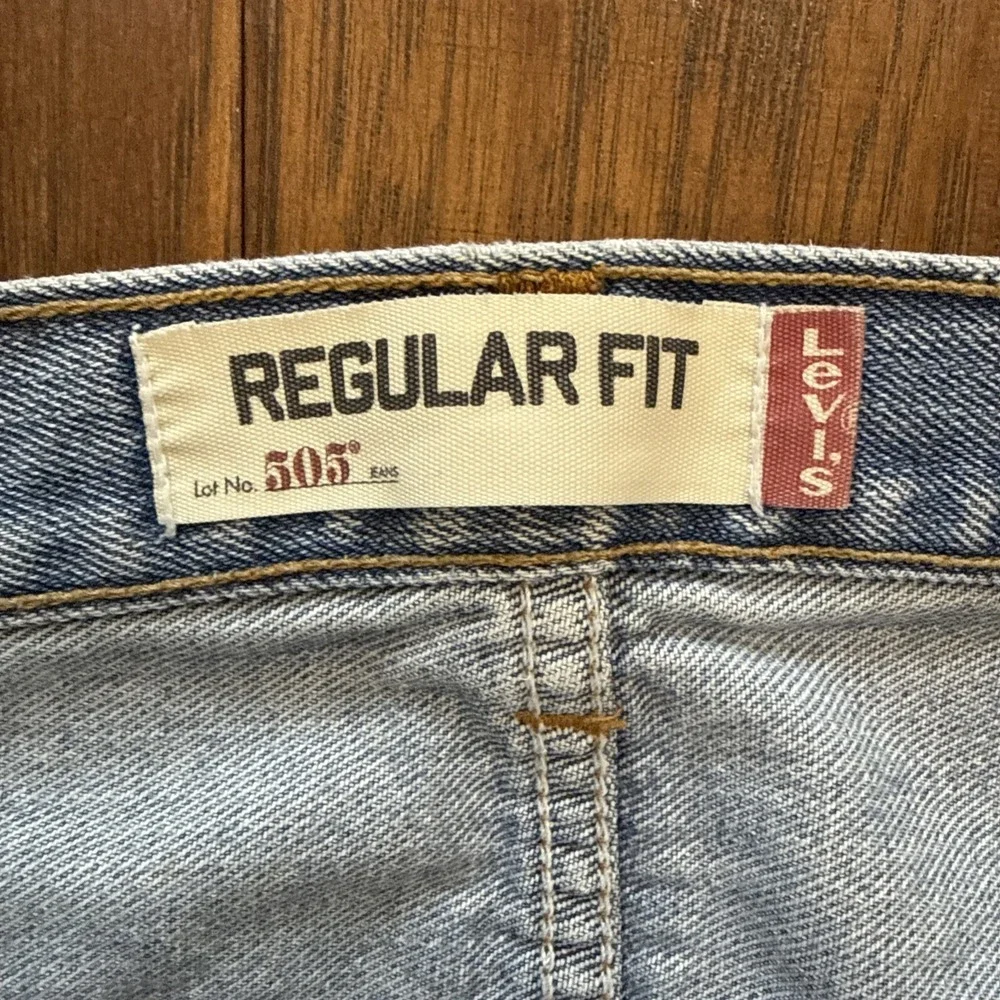 Levis 505 Jeans Mens 38x30 Blue Denim Straight‎ Leg Zip Regular Fit 100% Cotton